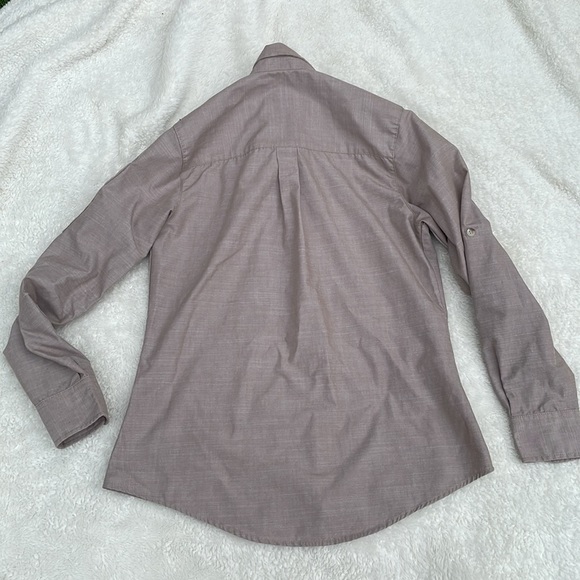 Women’s Chef Works Urban Collection chambray button down brown neutral sz small - Picture 6 of 6